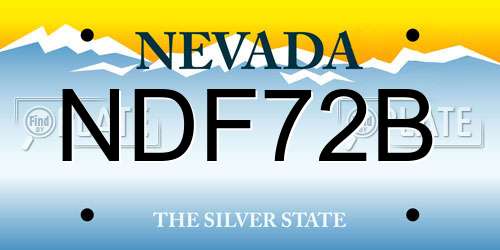 NDF72B Nevada License Plate