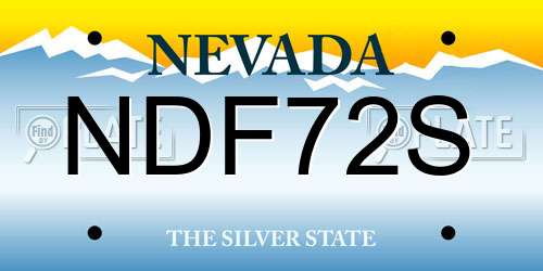 NDF72S Nevada License Plate