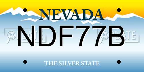 NDF77B Nevada License Plate