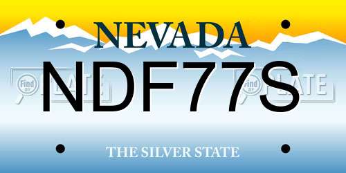 NDF77S Nevada License Plate