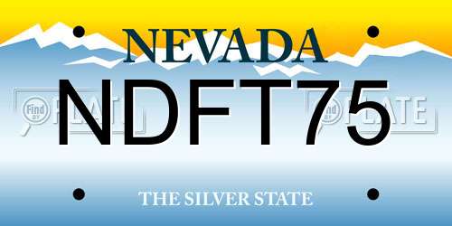 NDFT75 Nevada License Plate