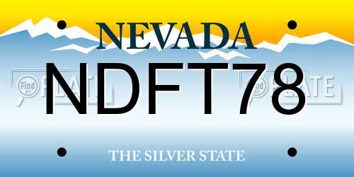 NDFT78 Nevada License Plate