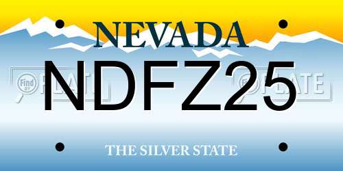 NDFZ25 Nevada License Plate