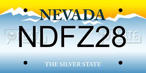 NDFZ28 Nevada License Plate
