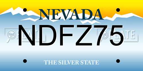 NDFZ75 Nevada License Plate