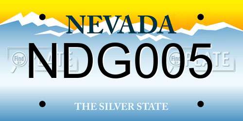 NDG005 Nevada License Plate
