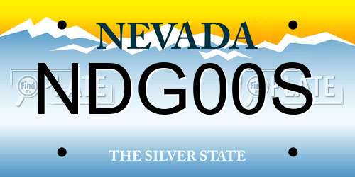 NDG00S Nevada License Plate