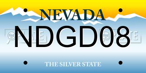 NDGD08 Nevada License Plate