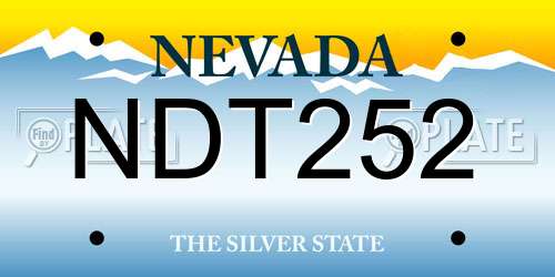 NDT252 Nevada License Plate