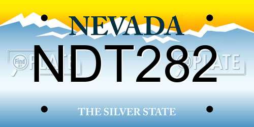NDT282 Nevada License Plate