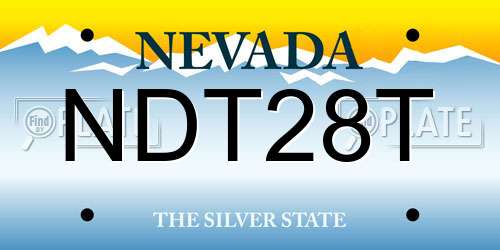 NDT28T Nevada License Plate