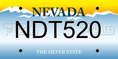 NDT520 Nevada License Plate