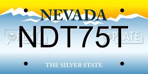 NDT75T Nevada License Plate