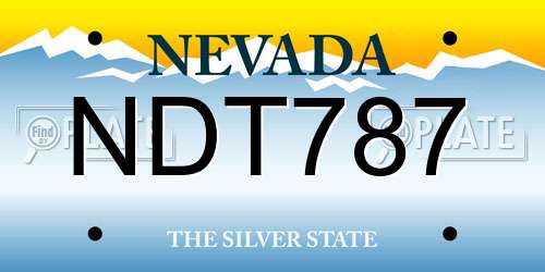 NDT787 Nevada License Plate