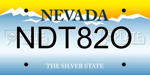 NDT82O Nevada License Plate