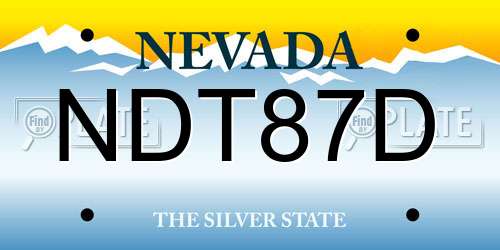NDT87D Nevada License Plate