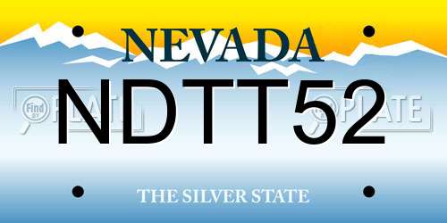 NDTT52 Nevada License Plate