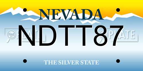 NDTT87 Nevada License Plate