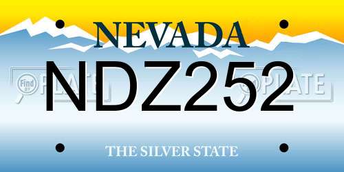 NDZ252 Nevada License Plate