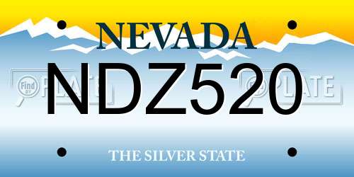 NDZ520 Nevada License Plate