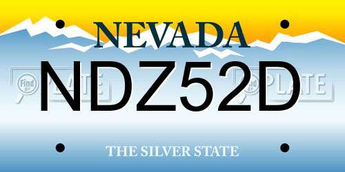 NDZ52D Nevada License Plate