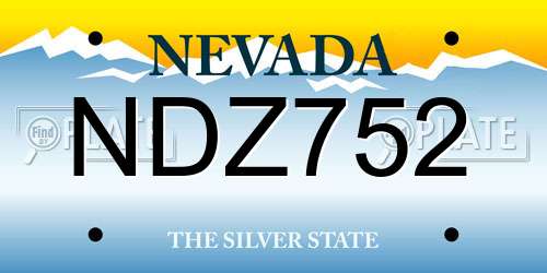 NDZ752 Nevada License Plate