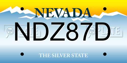 NDZ87D Nevada License Plate