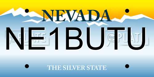 NE1BUTU Nevada License Plate