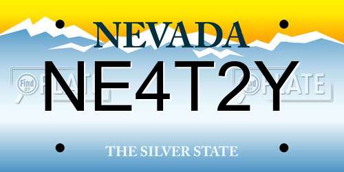 NE4T2Y Nevada License Plate