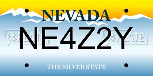 NE4Z2Y Nevada License Plate