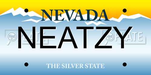 NEATZY Nevada License Plate