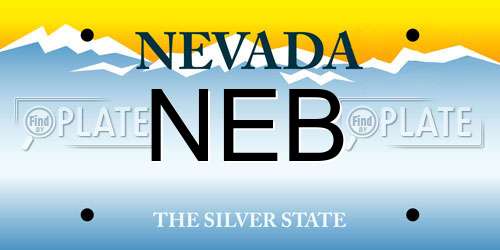 NEB Nevada License Plate
