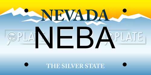NEBA Nevada License Plate