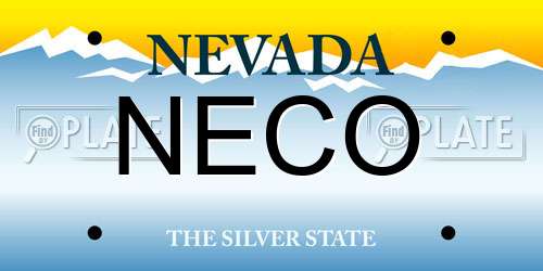 NECO Nevada License Plate
