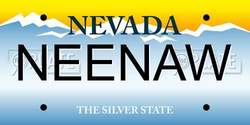NEENAW Nevada License Plate