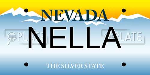 NELLA Nevada License Plate