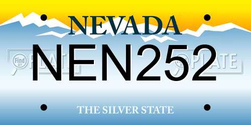 NEN252 Nevada License Plate