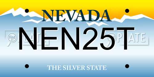 NEN25T Nevada License Plate