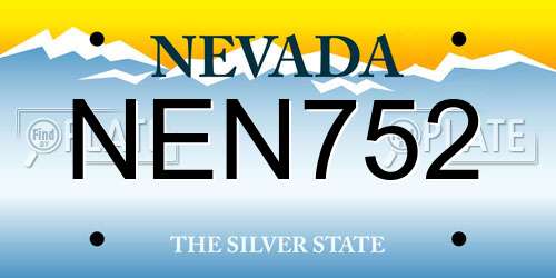 NEN752 Nevada License Plate