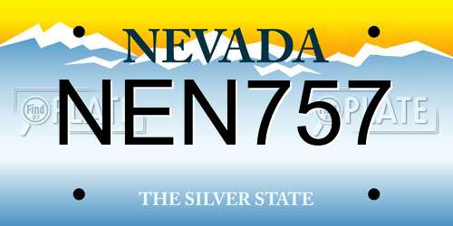 NEN757 Nevada License Plate