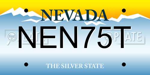NEN75T Nevada License Plate