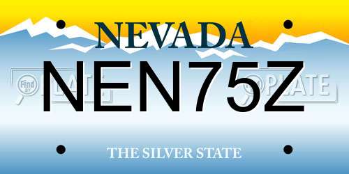 NEN75Z Nevada License Plate