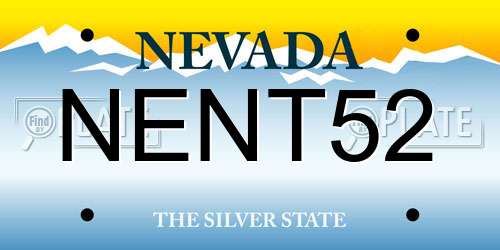 NENT52 Nevada License Plate