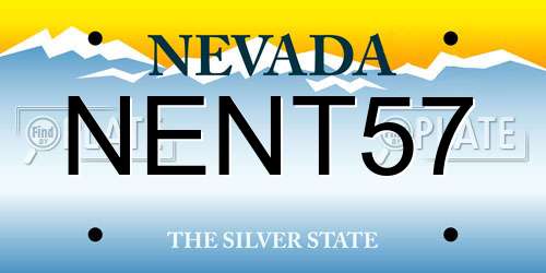 NENT57 Nevada License Plate