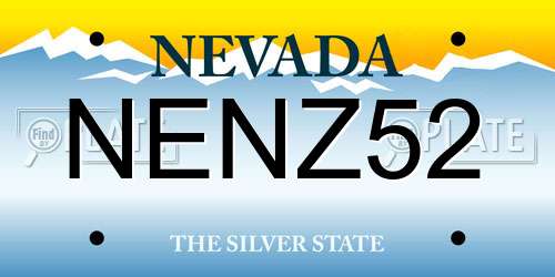 NENZ52 Nevada License Plate