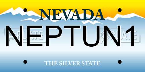 NEPTUN1 Nevada License Plate