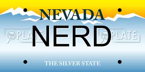 NERD Nevada License Plate