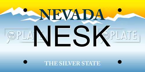 NESK Nevada License Plate