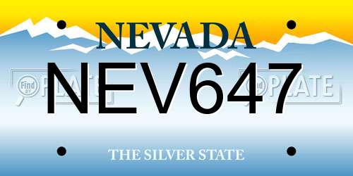 NEV647 Nevada License Plate