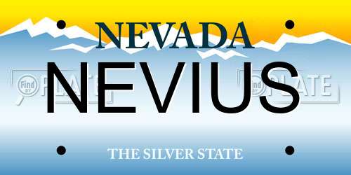 NEVIUS Nevada License Plate